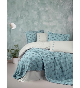 Cotton Box Ranforce Çift Kişilik Yatak Örtülü Nevresim Takımı Limi Aldo Mint