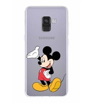 Samsung Galaxy A8 (2018)  Kapak Mickey Mouse Tasarımlı Şeffaf Silikon Kılıf