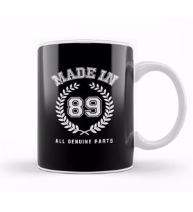 1989 Made In 89 All Genuine Parts Kupa Bardak Porselen