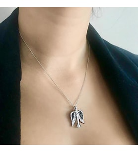HAREKETLİ MELEK GÜMÜŞ KOLYE (Karışık)