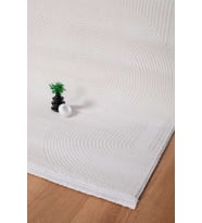 Voyage %100 Akrilik Yumuşak Dokulu Halı Kilim Salon Mutfak Koridor Yolluk Dokuma Makine Halısı (Krem)