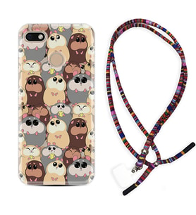 General Mobile GM8 Go GM9 GM20 Pro Plus Kılıf Boyun Asklı Rasta Silikon Sevimli Hayvanlar 1730