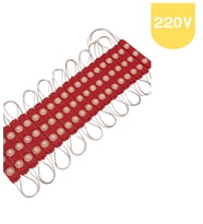 20 Adet 220 Volt 2 Watt 3 Lensli Kırmızı 2835 SMD Led Modül IP65