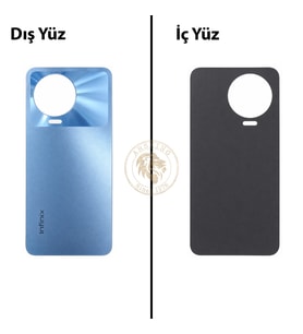 Infinix Note 12 Pro Mavi Uyumlu Arka Kapak Arka Cam Batarya Pil Kapağı Lazer Kesim Back Cover