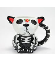 Day Of The Dead Köpek Figürlü 3d Kabartmalı Porselen Kupa Alk4896