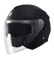 Motosiklet Yarım Açık Kask Güneş Vizörlü Motor Kask Mat Black