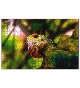 Cakapuzzle Doğal Yaşamda İguana  Puzzle Yapboz MDF (Ahşap) (120 Parça)