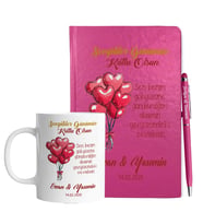 Sevgililer Gününe Özel Pembe Defter Kalem & Kupa Hediye Seti 29