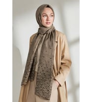 Lesscarves Desenli Pamuk İpek Şal LS2302