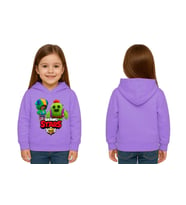 Unisex  Baskılı brawl stars Çocuk Swaetshirt Kapüşonlu 3 İplik Şardonlu (Lila)