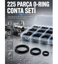 Organizer Kutulu O-ring Conta Seti 225 Parça Dayanıklı Kauçuk Sızdırmazlık Contaları
