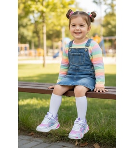 Elit LS-B-02-26Y Bebe Kız Çocuk Yürüyüş Ayakkabısı Beyaz - Lila (Beyaz-Lila)