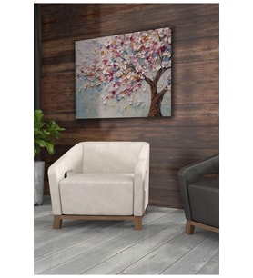 Kanvas Tablo Pembe Çiçeklerin Dal Üzerinde Ahengi Dekoratif Kanvas Tablo 40 X 60