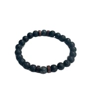 JTAW25BLK1651 8 MM LAV ve HEMATİT DOĞALTAŞ AHŞAP ESNEK SİYAH GARANTİLİ JANTİ BİLEKLİK