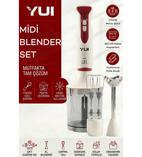 Yui M52 Midiblender 1700w Paslanmaz Çelik 800ml Kapasite (Krem)