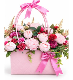 Pembe Çiçek Çantası