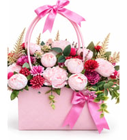 Pembe Çiçek Çantası