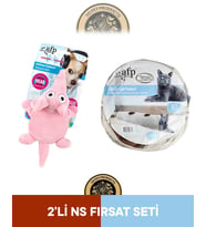 Afp Classic Comfort Kedi Tüneli Beyaz-Ultrasonik Fil Oyuncak 2'li Set