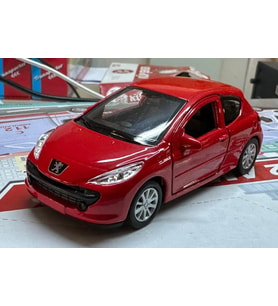 Oyuncak Metal Model Araba 1/36 Çek Bırak Peugeot 207 Kırmızı