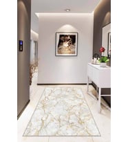 Kemik Mermer Görünümlü Kaymaz Tabanlı Dekoratif Halı AR047 - 100 x 160 cm
