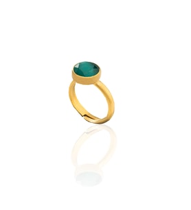 Kadir Jewellery 22 Ayar Altın Kaplama Zirkon Taşlı Kadın Minimal Yüzük