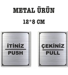 İTİNİZ ÇEKİNİZ YAZISI METAL 10*10 (Gümüş)