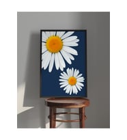 Tablo  Ahşap Çerçeveli Tablo  Çerçeveli Poster İkili Papatya Temalı Tablo (Karışık)