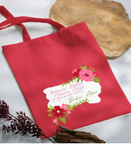 BK Gift Kişiye Özel İsimli Anneler Günü Tasarımlı Kırmızı Kumaş Bez Çanta, Baskılı Omuz Çantası, Alışveriş Çantası, Anneler Günü Hediyesi, Anneye Hediye-6
