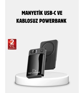 Manyetik Powerbank 15w Wireless Hızlı Şarj Led Ekranlı