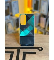 Samsung S24 FE Uyumlu Kristal Görünümlü Geometrik Desenli Parlak Kılıf (Koyu Yeşil)