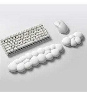 Klasse Cloud Klavye ve Mouse Bilek Destek Seti, Bulut ErgoPad, Kaymaz Tabanlı, Nefes Alan Kumaş, Ağrı Önleyici (Bilek Desteği Seti, Beyaz)
