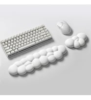 Klasse Cloud Klavye ve Mouse Bilek Destek Seti, Bulut ErgoPad, Kaymaz Tabanlı, Nefes Alan Kumaş, Ağrı Önleyici (Bilek Desteği Seti, Beyaz)