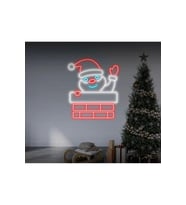Noel Baba Figürlü Neon Tabela