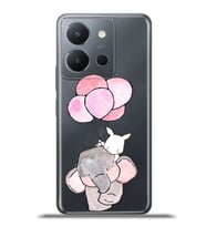 Vivo Y36 Kapak HD Renkli Dizayn Silikon Kılıf - Fil Tavşan