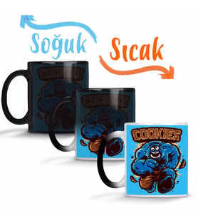 Cookie Monster Kurabiye Canavarı Hulk Sihirli Kupa Bardak Porselen