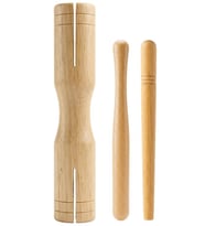 Temel Ahşap Çift Tonlu Agogo Ritim Müzik Aleti 18.5 cm
