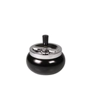Parlak Siyah Metal Küllük 13 cm, Şık ve Dayanıklı Tasarım