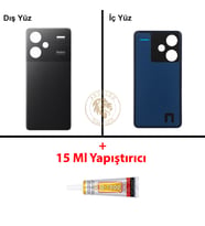 Xiaomi Redmi Note 13 Pro Plus 5G - Lenssiz Gece Siyahı Arka Pil Kapağı + B-7000 Yapıştırıcı