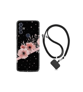 30 Se Kılıf Ipli Boyun Askılı Desenli Silikon Flowers Dots 1423