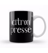 French Slogan Citron Presse Kupa Bardak Porselen