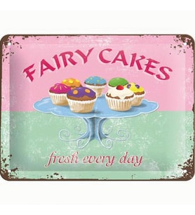 Nostalgic Art Fairy Cakes Kabartmalı Metal Duvar Panosu