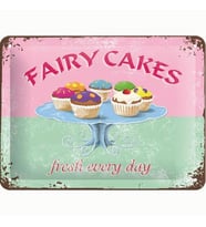 Nostalgic Art Fairy Cakes Kabartmalı Metal Duvar Panosu
