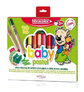 Fibracolor Baby Pastel 1+ Yaş Bebekler İçin Kalın Pastel Kalem 12 Renk 