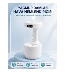 Mey İthalat® Anti Yerçekimi Su Damlası Hava Nemlendirici 800 ml Ultrasonik Aroma Difüzör