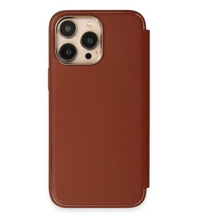 Pilelistore   iPhone 13 Pro Kılıf Dolpin Kapaklı - Kahverengi