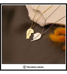 Sevgililer Gününe Özel Birleşen Kalp Kolye ( Çift )