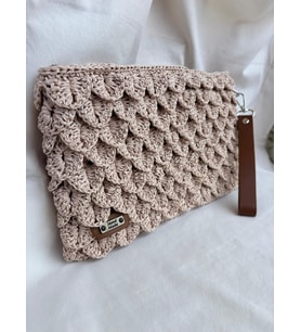 Özel Desenli Örgü Clutch Çanta