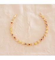 Xupıng Renkli Zirkon Taşlı Gold Baget Bileklik