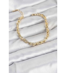 Gold Renk Tifani Model Pirinç Kadın Bileklik - TJ-BB8267