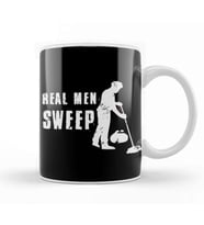 Real Men Sweep Curling Player Team Crew Broom Sweeping Kupa Bardak Porselen